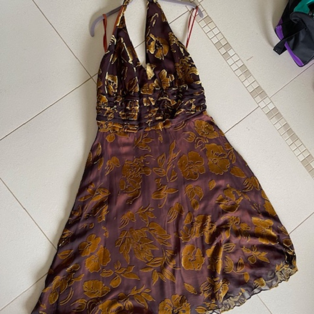 Signature by Robbie Bee Burnout Velvet Halter Dress 14W